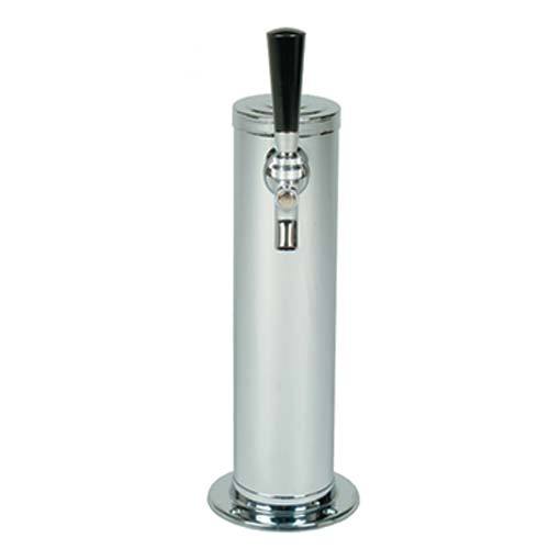 Polished 304SS 1 Tap Beer Tower - 3" Column "ALL SS Contact"