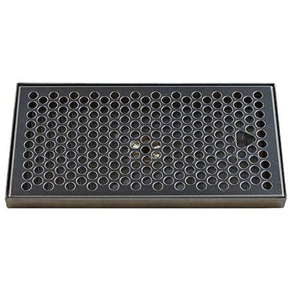 10-3/8" x 5-3/8" Brushed Stainless Steel Drip Tray with Drain