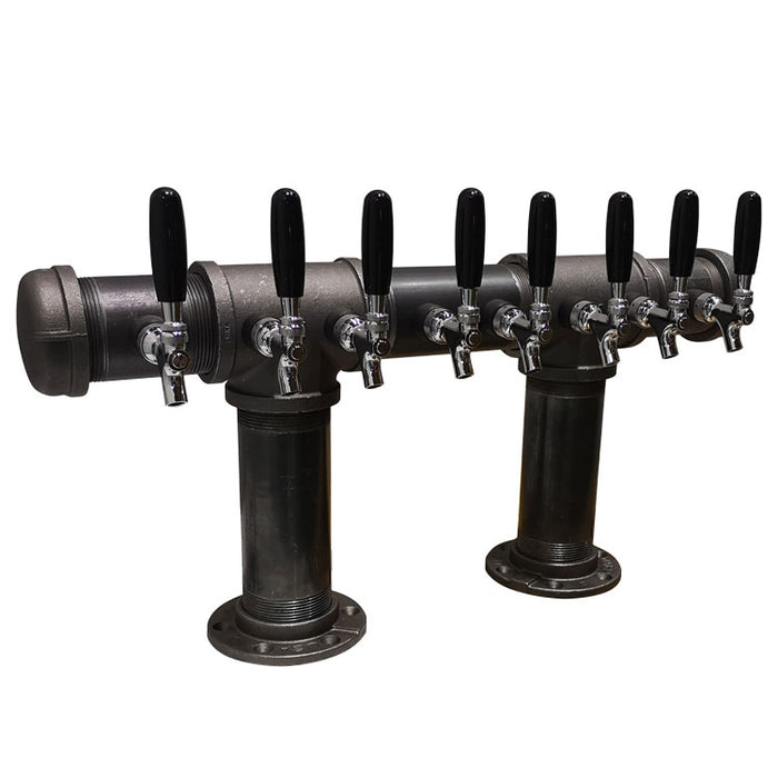 8 Tap Cast Iron Industrial Pipe Double Pedestal Tower