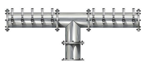 10 Tap Brushed 304SS 6" Dia. Pipe Tower - Glycol Cooled - Beverage Time