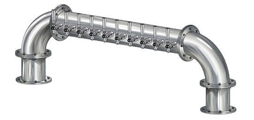 10 Tap Brushed 304SS 6" Dia. "U" Pipe Tower - Glycol Cooled - Beverage Time