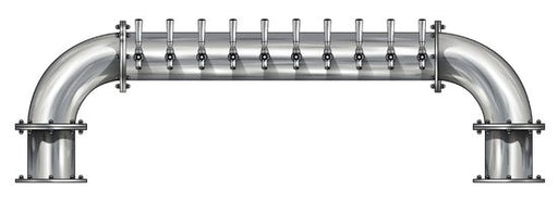 10 Tap Brushed 304SS 6" Dia. "U" Pipe Tower - Glycol Cooled