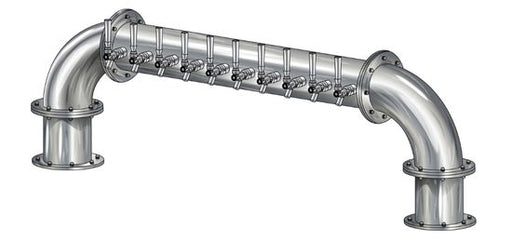 10 Tap Brushed 304SS 6" Dia. "U" Pipe Tower - Glycol Cooled