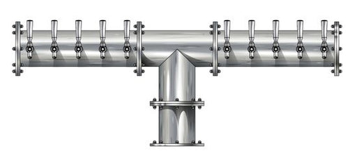 10 Tap Brushed 304SS 6" Dia. Pipe Tower - Glycol Cooled