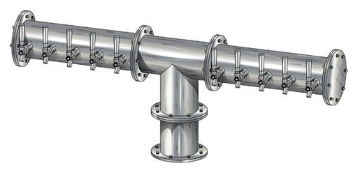 10 Tap Brushed 304SS 6" Dia. Pipe Tower - Glycol Cooled