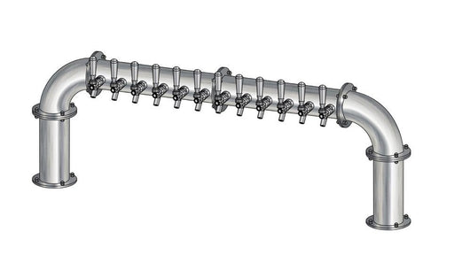12 Tap Brushed 304SS 4" Dia. Pipe Tower - Glycol Cooled - Beverage Time