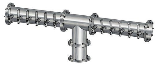 12 Tap Brushed 304SS 6" Dia. Pipe Tower - Glycol Cooled - Beverage Time