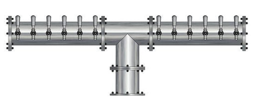 12 Tap Brushed 304SS 6" Dia. Pipe Tower - Glycol Cooled - Beverage Time
