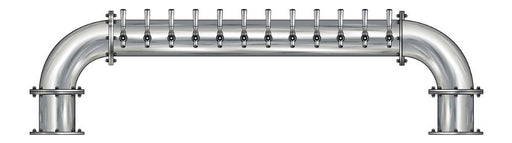 12 Tap Brushed 304SS 6" Dia. "U" Pipe Tower - Glycol Cooled - Beverage Time