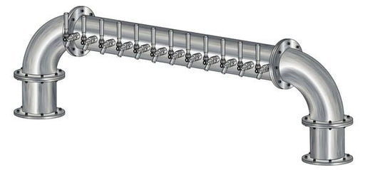12 Tap Brushed 304SS 6" Dia. "U" Pipe Tower - Glycol Cooled - Beverage Time