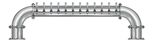 12 Tap Brushed 304SS 6" Dia. "U" Pipe Tower - Glycol Cooled