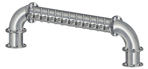 12 Tap Brushed 304SS 6" Dia. "U" Pipe Tower - Glycol Cooled
