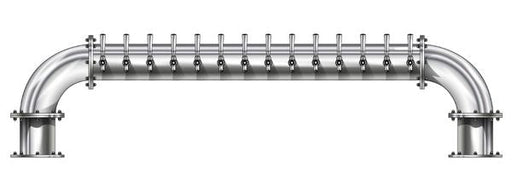 14 Tap Brushed 304SS 6" Dia. "U" Pipe Tower - Glycol Cooled - Beverage Time
