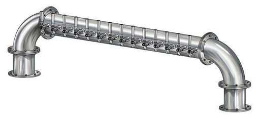 14 Tap Brushed 304SS 6" Dia. "U" Pipe Tower - Glycol Cooled - Beverage Time