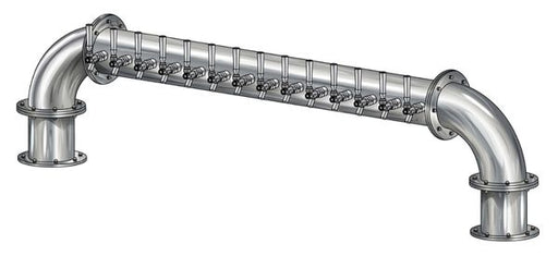 14 Tap Brushed 304SS 6" Dia. "U" Pipe Tower - Glycol Cooled