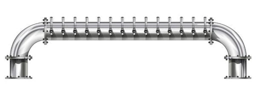14 Tap Brushed 304SS 6" Dia. "U" Pipe Tower - Glycol Cooled