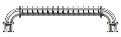 16 Tap Brushed 304SS 6" Dia. "U" Pipe Tower - Glycol Cooled - Beverage Time