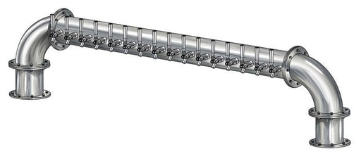 16 Tap Brushed 304SS 6" Dia. "U" Pipe Tower - Glycol Cooled - Beverage Time