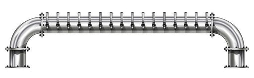16 Tap Brushed 304SS 6" Dia. "U" Pipe Tower - Glycol Cooled