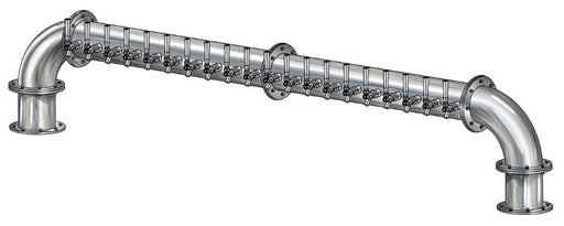 20 Tap Brushed 304SS 6" Dia. "U" Pipe Tower - Glycol Cooled - Beverage Time