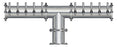 20 Tap Brushed 304SS 6" Dia. Double Service Pipe Tower - Glycol Cooled
