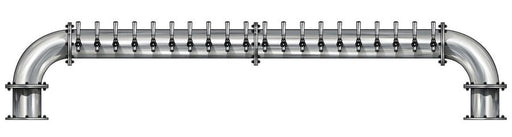 20 Tap Brushed 304SS 6" Dia. "U" Pipe Tower - Glycol Cooled