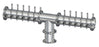 24 Tap Brushed 304SS 6" Dia. Double Service Pipe Tower - Glycol Cooled - Beverage Time