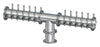 24 Tap Brushed 304SS 6" Dia. Double Service Pipe Tower - Glycol Cooled