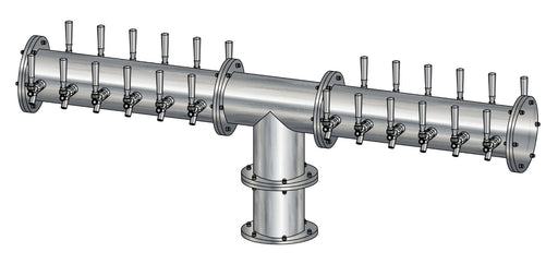 24 Tap Brushed 304SS 6" Dia. Double Service Pipe Tower - Glycol Cooled