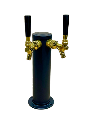 Matte Black 2 Tap Beer Tower - 3" Column