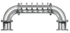 6 Tap Brushed 304SS 6" Dia. "U" Pipe Tower - Glycol Cooled - Beverage Time