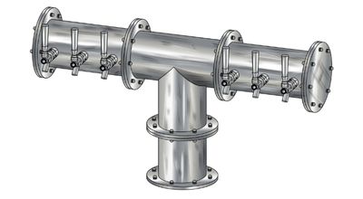 6 Tap Brushed 304SS 6" Dia. Pipe Tower - Glycol Cooled