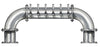 6 Tap Brushed 304SS 6" Dia. "U" Pipe Tower - Glycol Cooled
