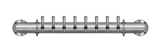 8 Tap Brushed 304SS 4" Dia. Wall Mount Pipe Tower - Glycol Cooled - Beverage Time