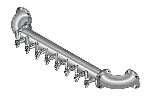 8 Tap Brushed 304SS 4" Dia. Wall Mount Pipe Tower - Glycol Cooled - Beverage Time
