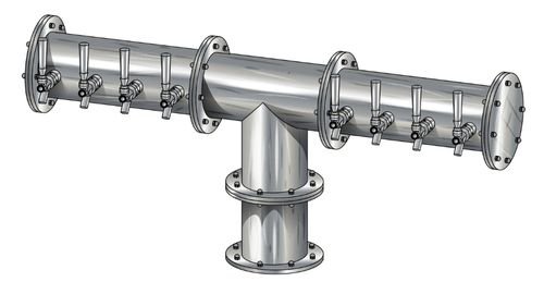 8 Tap Brushed 304SS 6" Dia. Pipe Tower - Glycol Cooled - Beverage Time