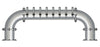 8 Tap Brushed 304SS 6" Dia. "U" Pipe Tower - Glycol Cooled
