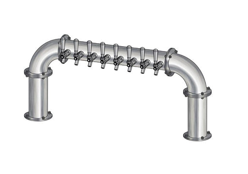 8 Tap Brushed 304SS 4" Dia. Pipe Tower - Glycol Cooled