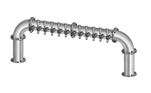 12 Tap Brushed 304SS 4" Dia. Pipe Tower - Air Cooled