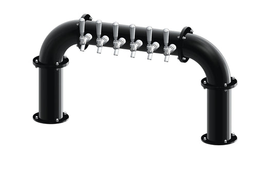 6 Tap Matte Black Powder Coated 4" Dia. Pipe Tower - Air Cooled