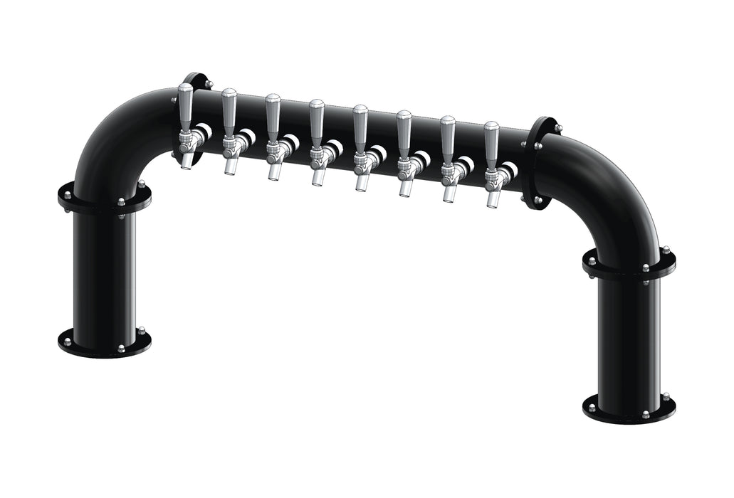 8 Tap Matte Black Powder Coated 4" Dia. Pipe Tower - Air Cooled