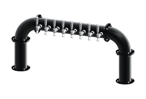 8 Tap Matte Black Powder Coated 4" Dia. Pipe Tower - Glycol Cooled