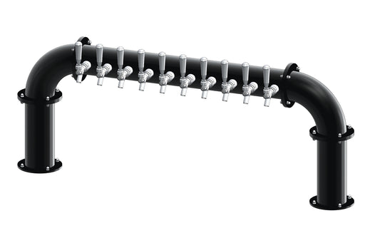 10 Tap Matte Black Powder Coated 4" Dia. Pipe Tower - Air Cooled