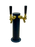 Matte Black 2 Tap Beer Tower - 3" Column with Gold Faucets - Beverage Time