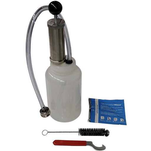 1 Quart Plastic Cleaning Bottle Starter Kit - Powdered Chemical - Beverage Time