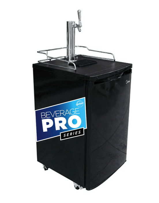 1 Tap (304SS) Black Kegerator with Premium Tapping Kit & Tank - Beverage Time