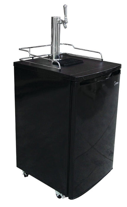 1 Tap Black Kegerator with Tapping Kit & Tank - Beverage Time