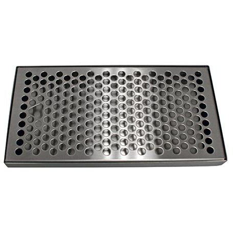 10-3/8" x 5-3/8" Brushed Stainless Steel Beer Drip Tray - No Drain - Beverage Time