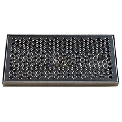 10-3/8" x 5-3/8" Brushed Stainless Steel Drip Tray with Drain - Beverage Time