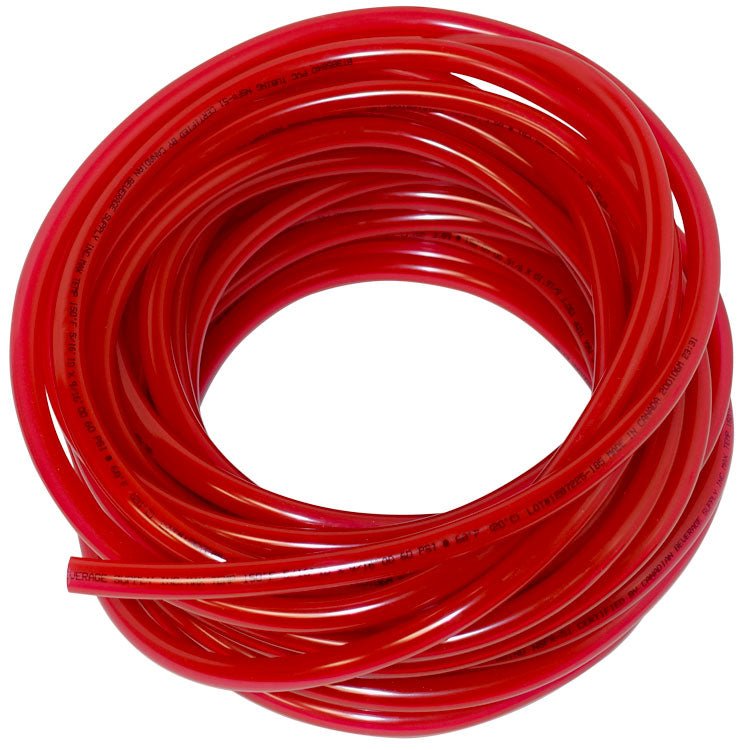 100' of 5/16" ID x 9/16" OD Red Vinyl Gas Line - Beverage Time